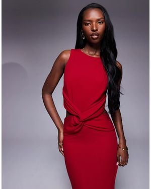 TFNC London – bodycon-maxikleid aus kreppstoff - Rot