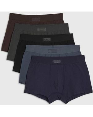 River Island Woven Pack Of 5 Trunks - Blue