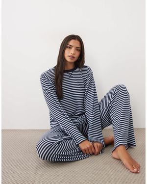 Cotton On Ensemble en maille gaufrée ultra douce à rayures bleues