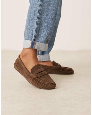Mango Suede Soft Loafer - Blue