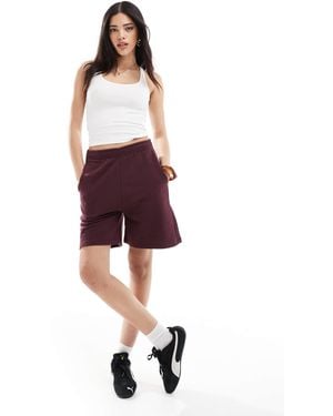 Bershka Longline Sweatshorts - Red