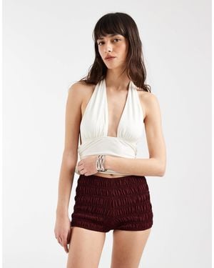 Motel Kubo Ruched Shorts - White