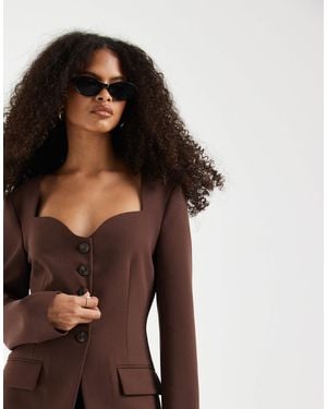 ASOS Open Neckline Blazer - Brown