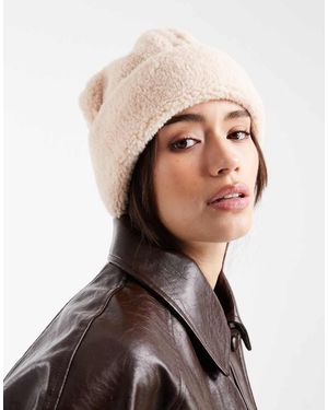 Glamorous Gorro Con Vuelta De Borreguito De -Blanco