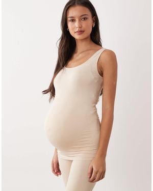 Mama.licious Mamalicious Maternity Seamless Singlet Top - Natural