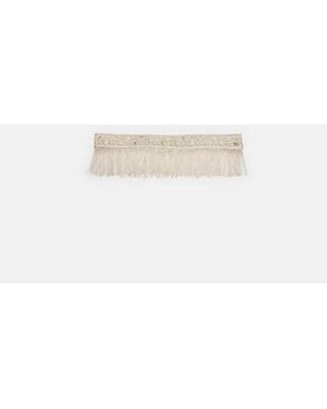 Stradivarius Faux Pearl And Fringe Belt - White
