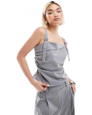 French Connection Top De Sastre Asimétrico De Tirantes Franklin De (Parte De Un Conjunto) - Gris