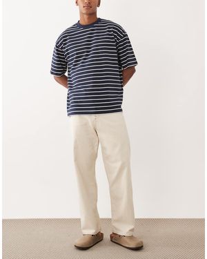 Jack & Jones Vaqueros Blanco Holgados Con Detalle De Costuras Alex De - Azul