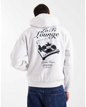 Only & Sons Oversize Fit Hoodie With Lofi Back Print - White