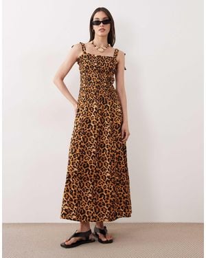 esmé studios Esmee Tie Strap Maxi Beach Dress - Brown