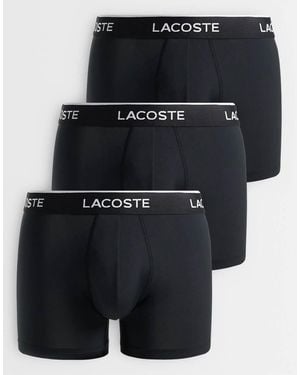 Lacoste 3 Pack Microfibre Trunks - Black
