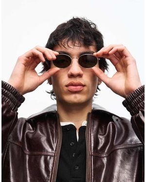 Bershka Oval Sunglasses - Green