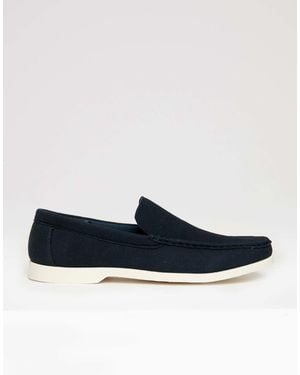 Threadbare Faux Suede Slip On Loafers - Blue