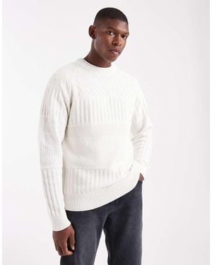 Only & Sons Textured Knit Jumper - White