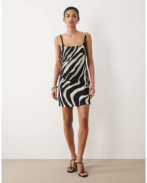 Mango Scoop Neck Mini Dress - Natural
