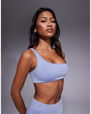 Bo&Tee Bo + Tee One Shoulder Sports Bra - Blue