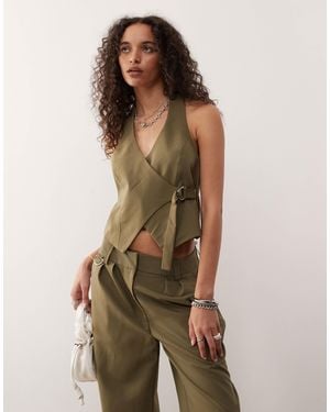 Collusion Fitted Tailored Waistcoat Co-ord - Green