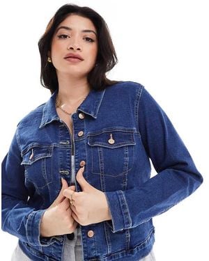 Vero Moda Cropped Denim Jacket - Blue
