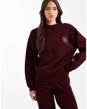 4th & Reckless Maglione Bordeaux Con Logo Ricamato - Rosso