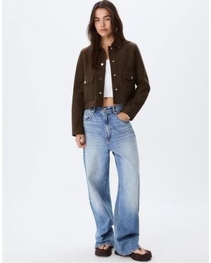 Stradivarius Soft Short Jacket - Brown