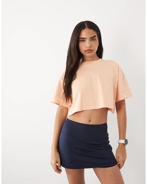 4505 Icon Heavyweight Cotton Cropped T-shirt With Quick Dry Finish - Blue