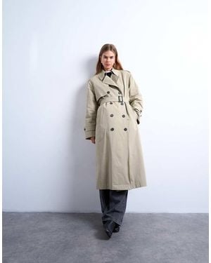 TOPSHOP Gabardina Con Diseño 2 En 1 De Forro Extraíble De -Neutro - Blanco
