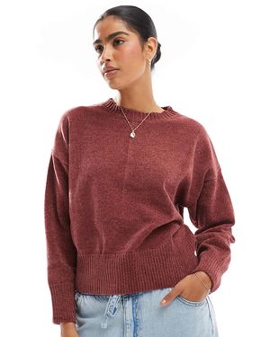 Pull&Bear – chenille-strickpullover - Rot