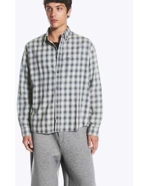 Weekday Oversized Flannel Shirt - Grey