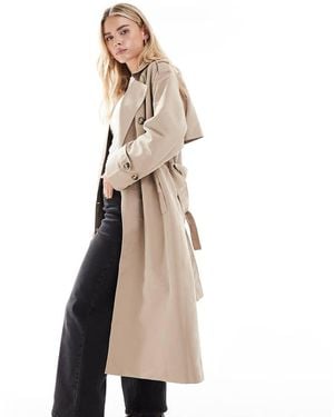 Vero Moda Longline Belted Trench Coat - Natural