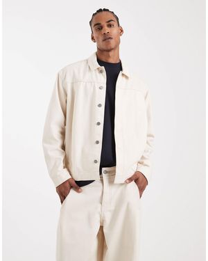 ASOS Circular Design Collection Heavyweight Harrington Denim Jacket - Natural