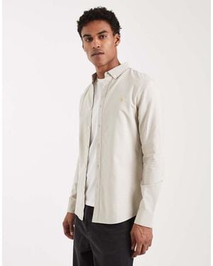 Farah Camisa Color Crema De Manga Larga Brewer De -Blanco - Neutro