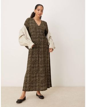 Jdy Plisse Maxi Dress - Brown