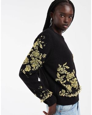 ASOS Pullover mit perlenverzierung - Schwarz