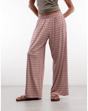 Monki Pull-on-hose mit weitem bein und streifen - Pink