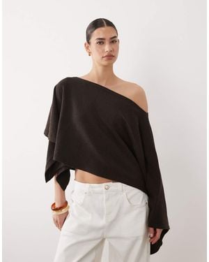 ASOS Poncho De Punto De Bouclé De Algodón De - Negro