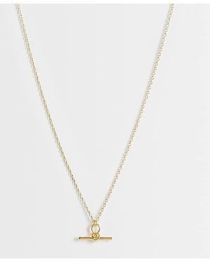 Orelia Dainty T-Bar Knot Necklace - Metallic
