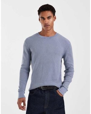 Hollister Crew Neck Long Sleeve Thermal Top - Blue
