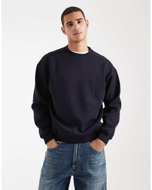 Cotton On Box Fit Crew Jumper - Blue