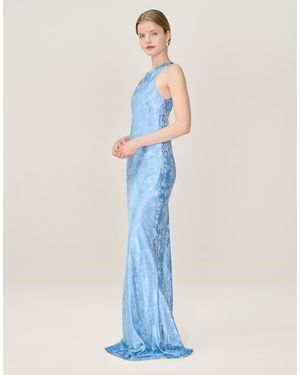 OMNES Dresses Jai Floral Maxi Dress With Cross Back - Blue
