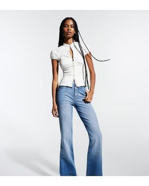 Bershka Tall Jeans A Zampa Medio - Blu