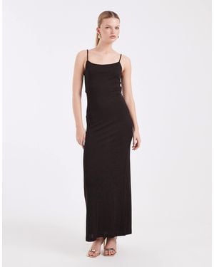 Vero Moda Glitter Cami Strap Maxi Dress - White