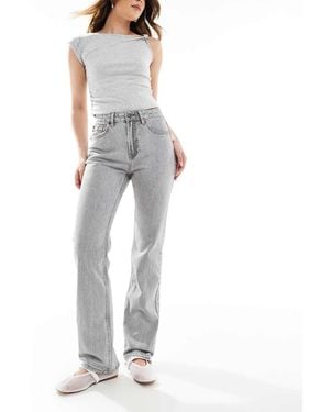Stradivarius Jeans Dritti Grigi Stile Vintage - Grigio