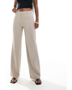 Bershka High Waisted Tailored Trousers - Grey
