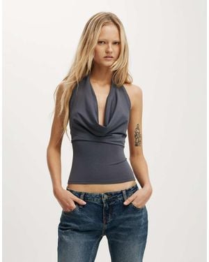 Cotton On Georgie Cowl Neck Halter - Blue