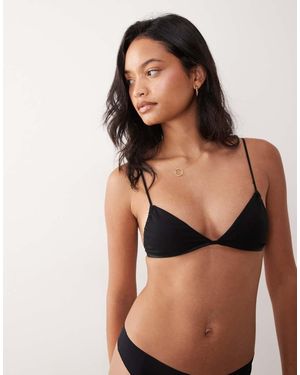Cotton On Tiny Cotton Triangle Bralette - Black