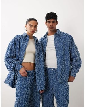 Sister Jane Fleur Oversized Denim Shirt Co-Ord - Blue