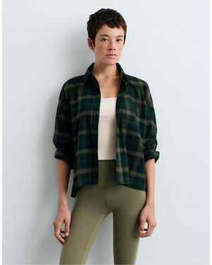 Oysho Cotton Crop Shirt - Green