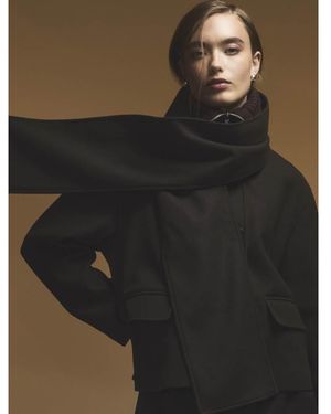ONLY Chaqueta Con Detalle De Bufanda Y Cuello Alzado En - Negro