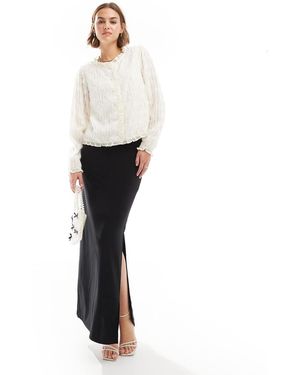 Y.A.S Long Sleeve Feather Detail Top - White