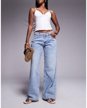 Princess Polly Serenitia Mid Rise Relaxed Wide Leg Jeans - Blue